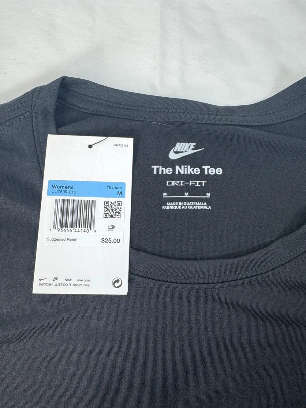Nike‎ Dri Fit Tee Womens Medium Gray Athletic Workout Top NWT